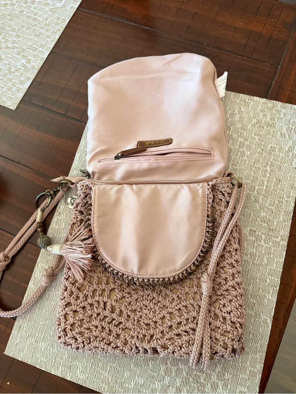 The Sak “Sayulita” crochet blush pink bag 30 year anniversary bag - Picture 8 of 16